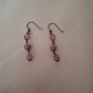 EUC purple gem earrings